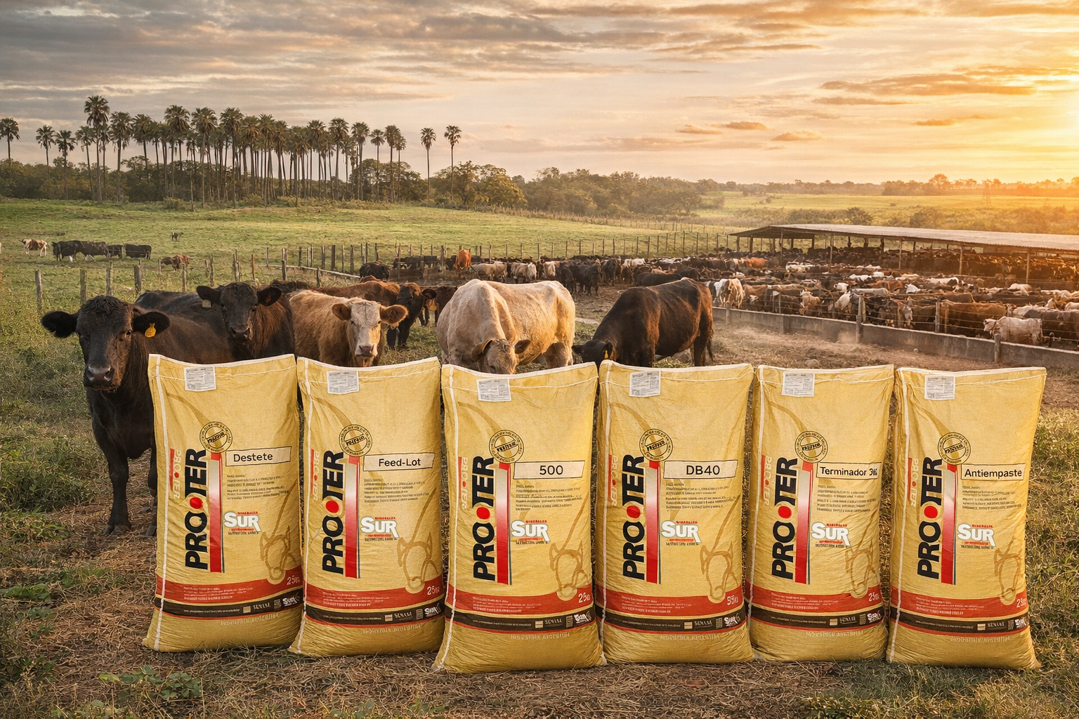 Productor ganadero trabajando con rodeo en campo argentino